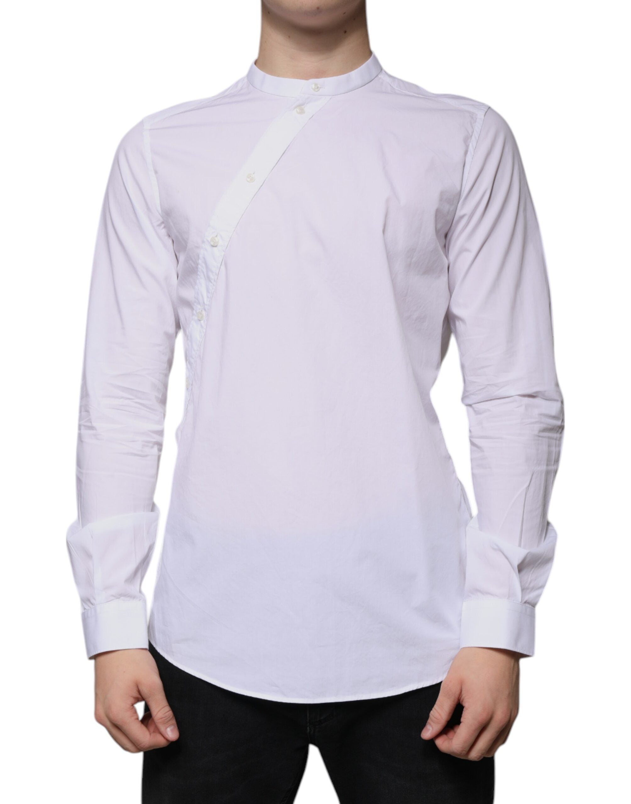 Dolce & Gabbana White Cotton Shirt MARTINI Slim Fit